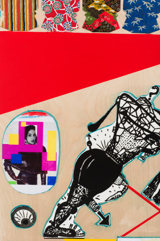 Gareth Sansom Family Plot (detail), 2024; mixed media on plywood; 80 x 60 cm; more info; enquire