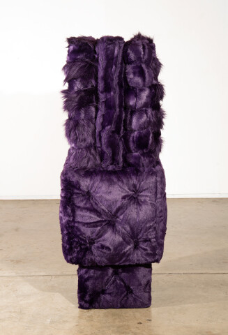 Kathy Temin Purple Garden, 2015; Synthetic fur, steel, synthetic filling; 194 x 60 x 60 cm; enquire