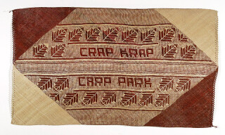 Newell Harry untitled (Crap Krap / Carp Park), 2007; from the series gift mat; Pandanus, dye; 132 x 223 cm; enquire