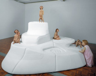Patricia Piccinini Leather Landscape, 2003; silicone, polyurethane, leather, mdf, human hair; 290 x 175 x 165 cm; Enquire