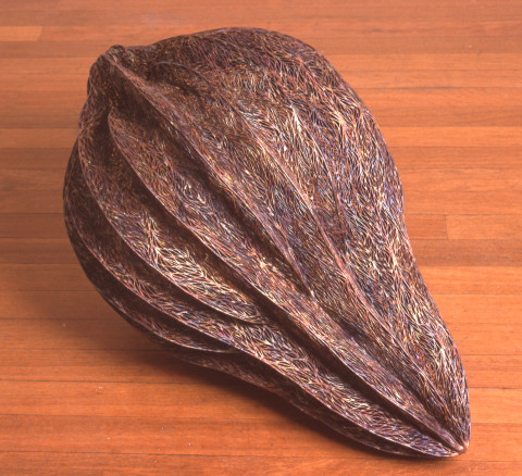 Bronwyn Oliver Ribbed, 2000; copper; 95 x 55 x 55 cm; enquire