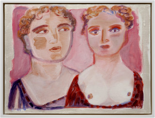 Angela Brennan Double portrait, 2006; acrylic on canvas board; 30.5 x 40.5cm (unframed), 33 x 43cm (framed); enquire