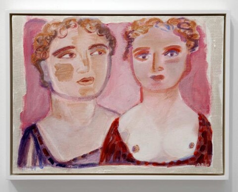 Angela Brennan Double portrait, 2006; acrylic on canvas board; 30.5 x 40.5cm (unframed), 33 x 43cm (framed); enquire
