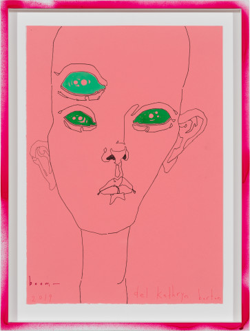 Del Kathryn Barton boom, 2019; ink and gouache on paper, hand finished frame; 49.5 x 37.5 cm; more info; enquire