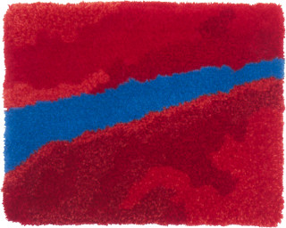 Linda Jackson Blue and Rust, 1998; pure new wool; 80 x 60 cm; enquire
