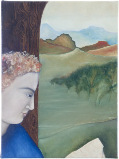 Vivienne Shark LeWitt Man with a Letter, 1986; oil on linen; 40.8 x 30.6 cm; enquire