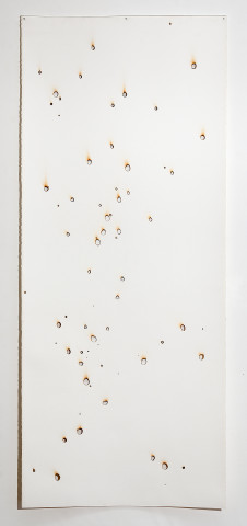 Lindy Lee Kalpa Fires (III), 2009; paper, fire; 310 x 130 cm; enquire