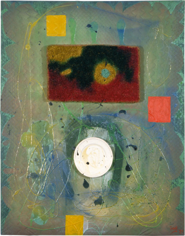 Dale Frank Lucky Lick With Lucky Luke, 1989; acrylic and mixed media on nylon; 150 x 120 cm; enquire