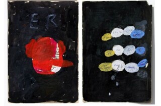 Newell Harry Untitled, 2006; gesso and oil stick on music sheet paper; 27.5 x 38 cm; enquire