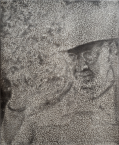 Daniel Boyd Untitled (MIH), 2013; oil and archival glue on linen; 112 x 92 cm; enquire