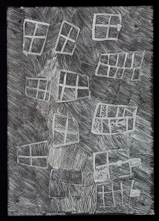 Nyapanyapa Yunupiŋu Birrka'mirr, 2018; 5861-18; paint pen on clear acetate; 86 x 62 cm; enquire