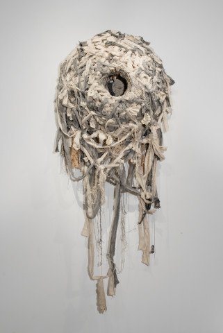 Newell Harry Untitled, 2008; canvas, wire, ink, miniature doilies (Preeti Lieberman); 220 x 97 x 40 cm; enquire
