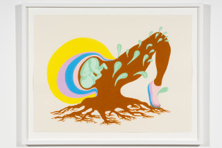 Patricia Piccinini Arboreal Offspring, 2025; acrylic on paper; 56 x 76 cm; enquire