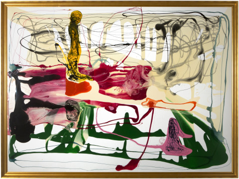 Dale Frank She spoke as if she ate cow shit for breakfast, 2012; varnish on canvas; 220 x 300 cm; enquire