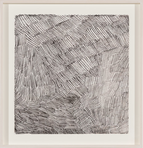 Nyapanyapa Yunupiŋu Lines, 2018; 764-18; natural earth pigments on paper; 61.5 x 59.5 cm; more info; enquire