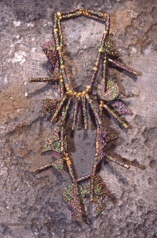 Peter Tully Large scorpion skin fetish necklace, 1984; enquire