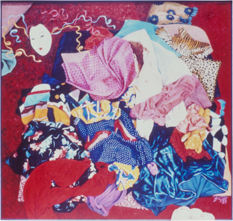 Annette Bezor A Bedroom Piece I, 1982-83; oil on linen; 200 x 200 cm; enquire