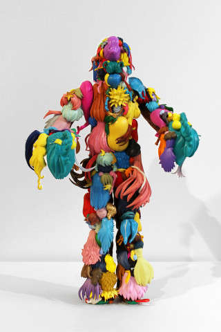 Teppei Kaneuji Teenage Fan Club #42, 2011; plastic figures, hot melt glue  ; 35.5 x 22 x 13.4 cm; enquire
