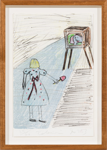 Jenny Watson Television, 2003; lithograph on paper; 25.5 x 17 cm; Edition of 60; more info; enquire