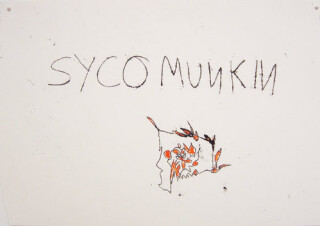 Tracey Emin Sycomunkin, 2003; black and red ink on paper; 30 x 42 cm; enquire