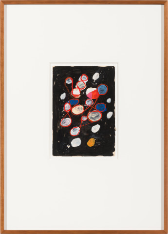 Newell Harry Untitled (bicycle race), 2005; gouache, black and white gesso on paper; 71 x 51 cm; (framed); enquire