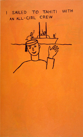 Linda Marrinon I Sailed to Tahiti with an All-Girl Crew, 1982; acrylic on cavnas; 109 x 183 cm; enquire