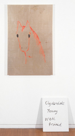 Jenny Watson Horse Head, 1995; oil on gold synthetic + acrylic on stretcher; 100 x 64 cm; 45 x 35.5cm; enquire