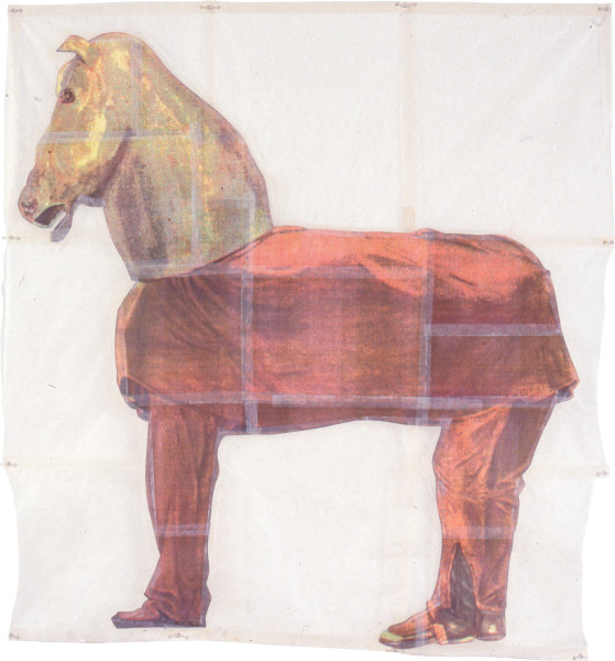 Animal One, 1990; colour laser photocopy on rice and mullberry papers; 148 x 138 cm
