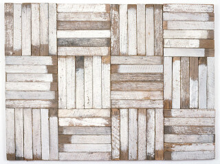 Rosalie Gascoigne Untitled (12 squares of 6), 1980-81; sawn weathered wood; 90 x 119.5 cm; enquire