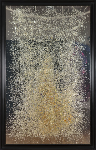 Dale Frank Staircase Talent, 2015; shattered auto windscreen (BMW) on perspex; 279 x 179 cm; enquire