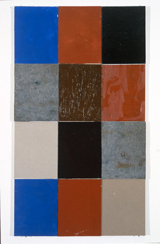 John Nixon Self Portrait (Non-Objective Composition), 1985; acrylic, oil, canvas board, felt, cardboard, masonite; 81.5 x 46.5 cm; enquire