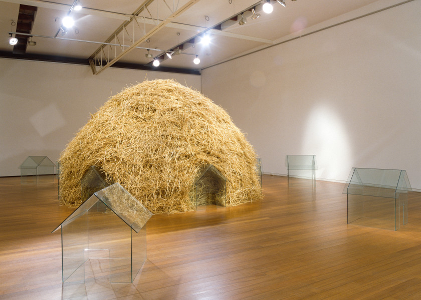 Ken Unsworth, My Home is Your Home, 1995; straw, glass; dimensions variable