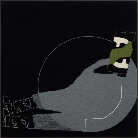 Renee So Circle, 2016; knitted acrylic yarn, oak frame; 150 x 150 cm; enquire