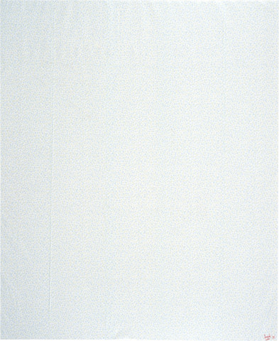Dale Frank Art With Flowers, 1989; printed vinyl on canvas; 230 x 190 cm; enquire