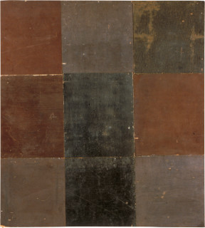 Rosalie Gascoigne Earth 8, 1999; sawn builders form-board; 107 x 97 cm; The series comprises ten panels; enquire