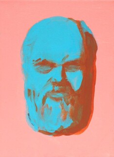 Tony Clark Bearded Man, L, 2004; acrylic and permanent ink on canvas; 24.5 x 18.5 cm; enquire