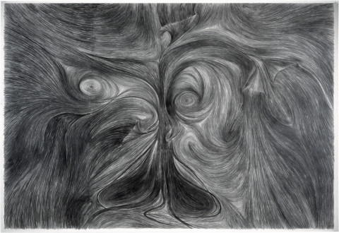 Dale Frank (Portrait) in the Face of Intestinal Fortitude. Confrontation, 1982; graphite on paper; 188 x 268 cm; enquire