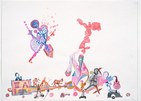 Gareth Sansom Chandni Chowk, 1989; watercolour on paper; 56 x 76 cm; enquire