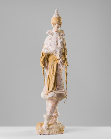 Linda Marrinon Poiret in fancy dress 1914, 2020; terracotta and plaster; 84 x 20 x 21 cm; more info; enquire