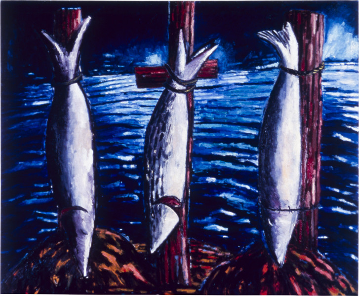 Jan Murray, Three Fishes of the Sea, 1983; oil on canvas; 168 x 198 cm