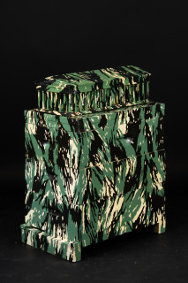 Fiona Hall The Barbarians at the Gate (detail), 2010-2026; wooden beehives, wood and metal architectural models, plastic 'action' dolls, paint; installation dimensions variable; enquire