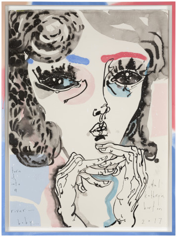 Del Kathryn Barton turn it into a river - baby, 2017; ink and acrylic on hot press paper; 80.5 x 60.5 cm; Enquire
