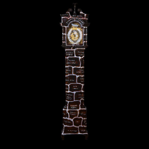 Fiona Hall Wrong Way Time, 2014; oil on long case clock; 193 x 42 x 23 cm; enquire