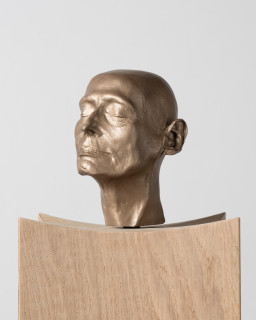 Julie Rrap Brazen Heads (detail), 2026; bronze, wood; 12 parts; 161 x 24 x 24 cm each, dimensions variable based on installation configuration; Edition of 2 + 1 AP; enquire