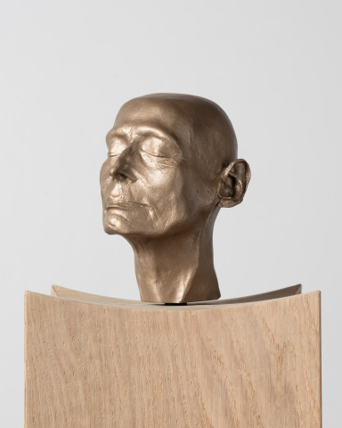 Julie Rrap Brazen Heads (detail), 2026; bronze, wood; 12 parts; 161 x 24 x 24 cm each, dimensions variable based on installation configuration; Edition of 2 + 1 AP; more info; enquire