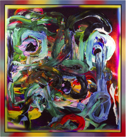 TV Moore Scanners 1981, 2012; colour photograph with hand painted frame; 77 x 70 cm; enquire