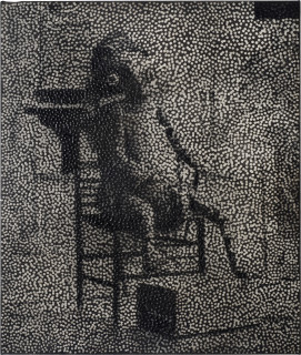 Daniel Boyd Untitled (VPS2), 2012; acrylic, charcoal and archival glue on polyester; 96.5 x 81 cm; enquire