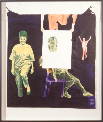 Geoff Lowe Irene Bolger, a Drawing, 1990; laser photocopy, gouache, synthetic polymer paint and conte on various papers; 208 x 195 cm; enquire