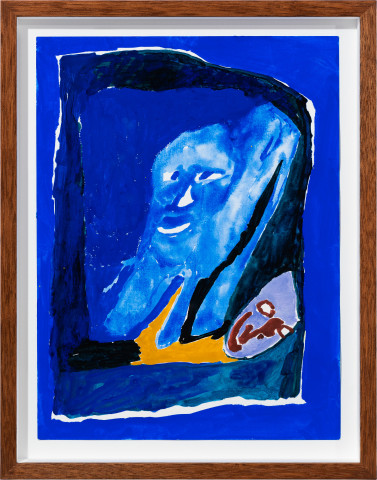 Tom Polo enter to exit (twice), 2021; acrylic and gouache on paper; 37.5 x 29.5 cm; more info; enquire