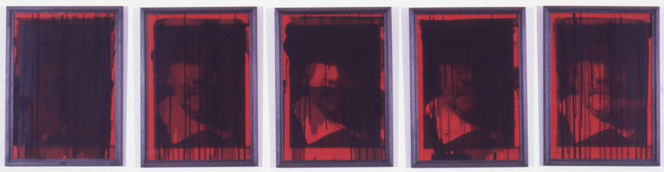 Untitled (After Rembrandt van Rijn) II, 1988; photocopy, acrylic on stonehenge paper; 5 parts, overall size: 44 x 190 cm
